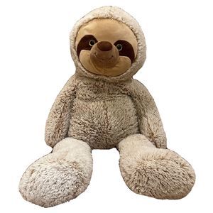 HUGE Goffa Plush Sloth 38" Soft Stuffed Animal Jumbo Sloth Gold Eyes Tan Brown